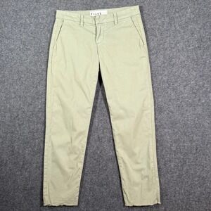 Frank‎ & Eileen Wicklow Womens Crop Pants Khaki Green Casual Trousers Sz 0 Boho